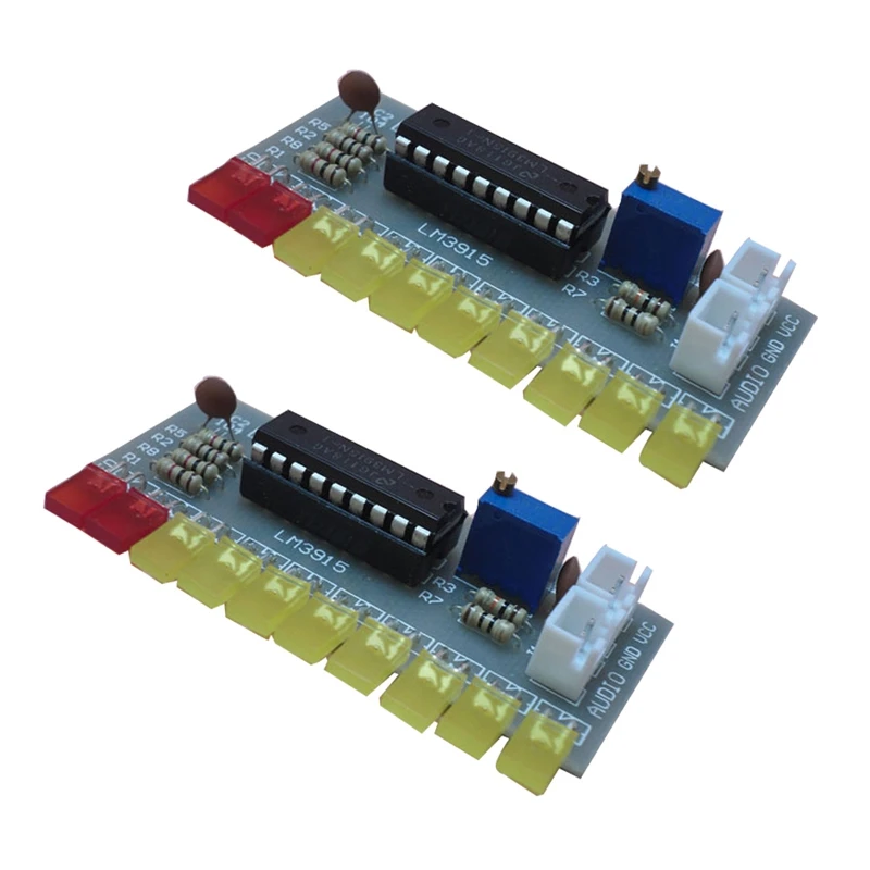 

2X LM3915 Audio Level Indicator Diy Kit 10 Led Sound Audio Spectrum Analyzer Level Indicator Kit Electoronics Soldering
