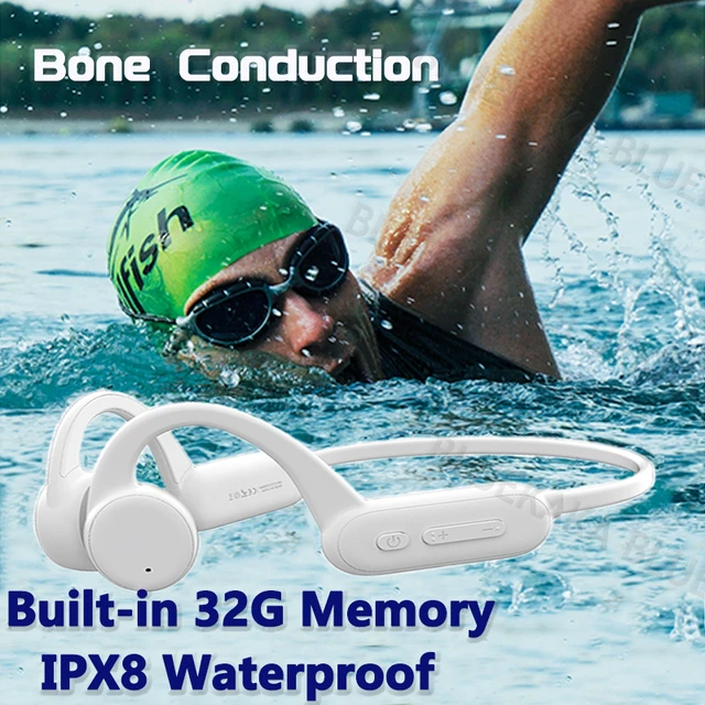 Auriculares de conducción ósea Real para natación, cascos impermeables IPX8  de 32GB, reproductor de MP3, inalámbricos, Bluetooth 5,2, deportivos, HiFi  - AliExpress