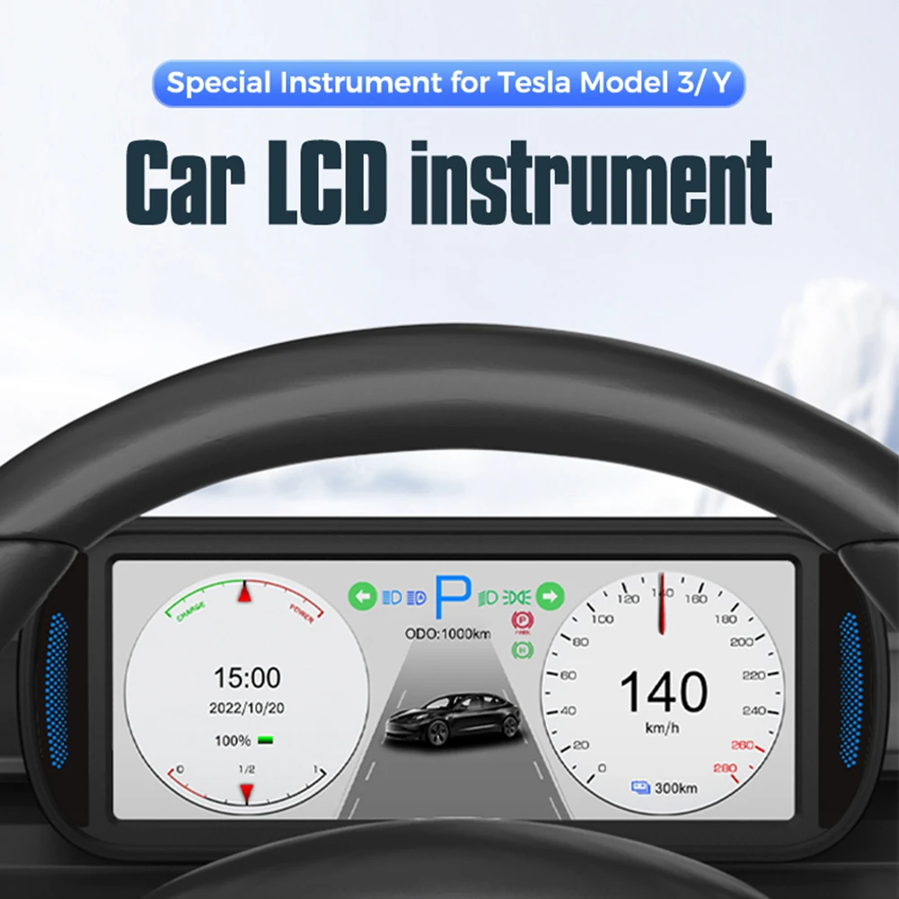

6.8in Car Meter LCD Dashboard Multimedia Display Screen For Tesla Model 3/Y Head Up Display Gauge Instrument Speedometer