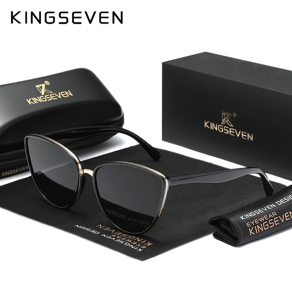 KINGSEVEN Sonnenbrille mit dreieckigem Rahmen für Damen, Schattierungen, Retro-Sonnenbrille, Zubehör, UV400-Schutz, Lunette De Soleil Femme