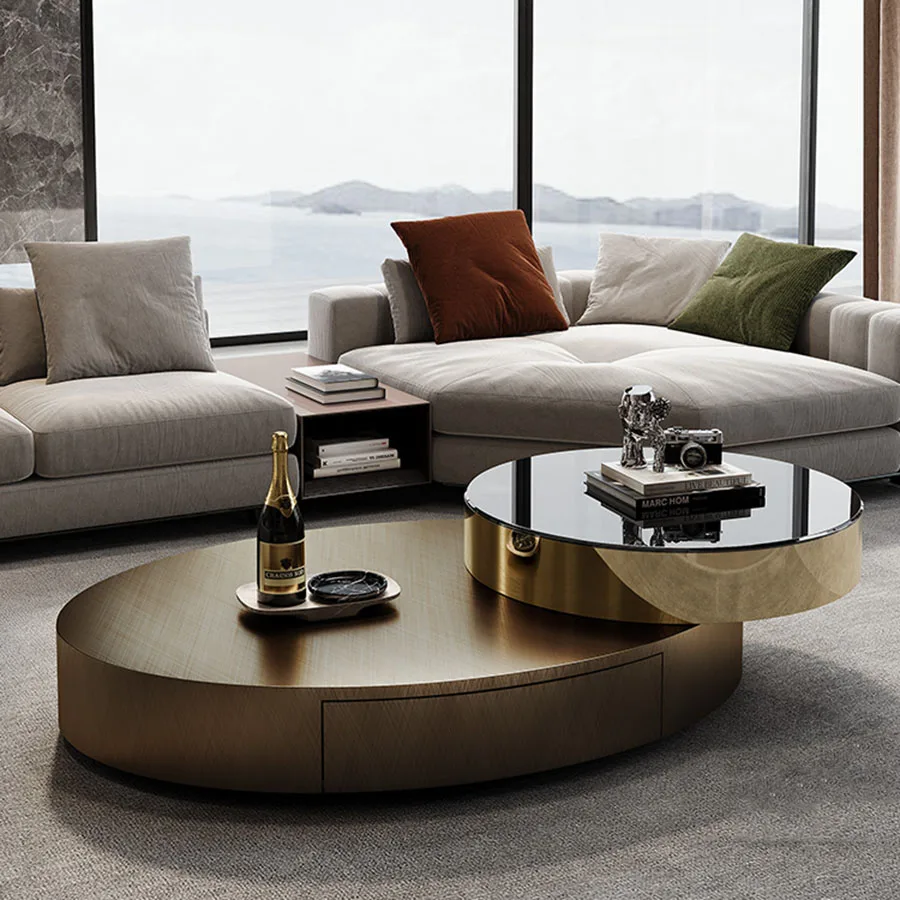 

Unique Modern Coffee Table Living Room Metal Book Coffee Table Home Platform Ornament Corner Elipse Topper Mesa Posta Furniture