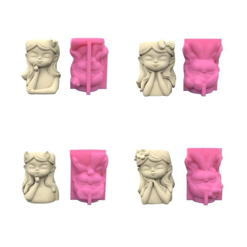 

Girl Silicone Mold Flower Planter Mold Flower Pot Resin Mold for DIY Craft Art Home Decoration Concrete Mould F1CC
