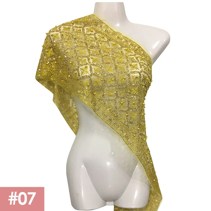 Thai Traditional Costume Women Beads Lace Shawl Glitter Scarf Mesh Wrap Cape Girls Southeast Ethnic Holiday Travel Wrap Scarf