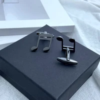 Stainless Steel Musical Symbol CuffLinks for Mens Luxury Designer Clothes Music Cuffs Button Tie Clips Wedding Souvenirs Jewelry