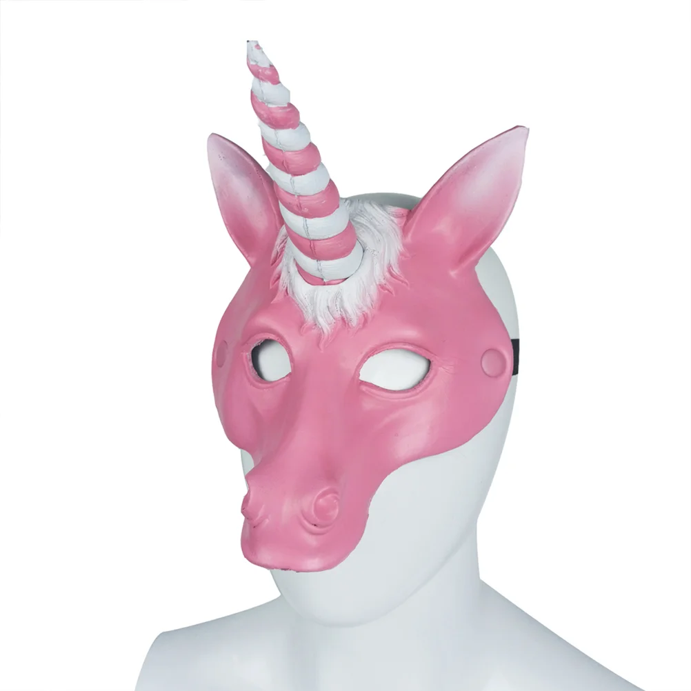 

Halloween Dress up Masks Costume Unicorn Masquerade Hallowen PU Head Cover