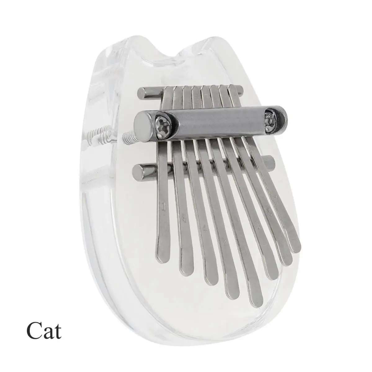 Mini 8 Key Kalimba Crystal Transparent Thumb Piano Bear Heart Cat Water Drop Shape Mbira Musical Instrument Thumb Piano