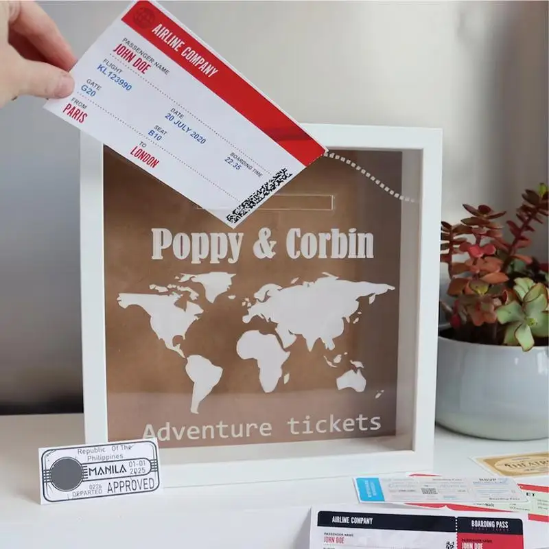 

Приключения архив коробка для хранения монет Банка для путешествий память фото коробка для хранения открыток кино билетов сувенир белый дисплей искусственный депозит