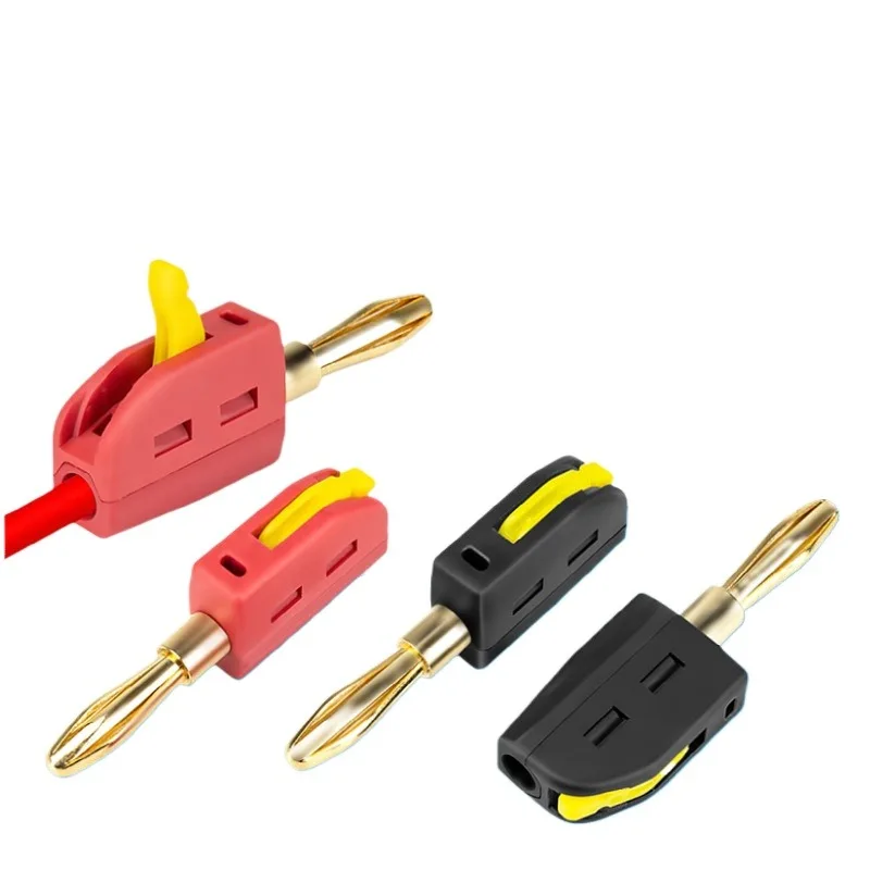 32 A 4 mm Bananenstecker, kein Löt, Schnellanschluss, hoher Strom, 4 mm vergoldeter Bananenstecker mit Schnellanschluss, kein Schweißstecker