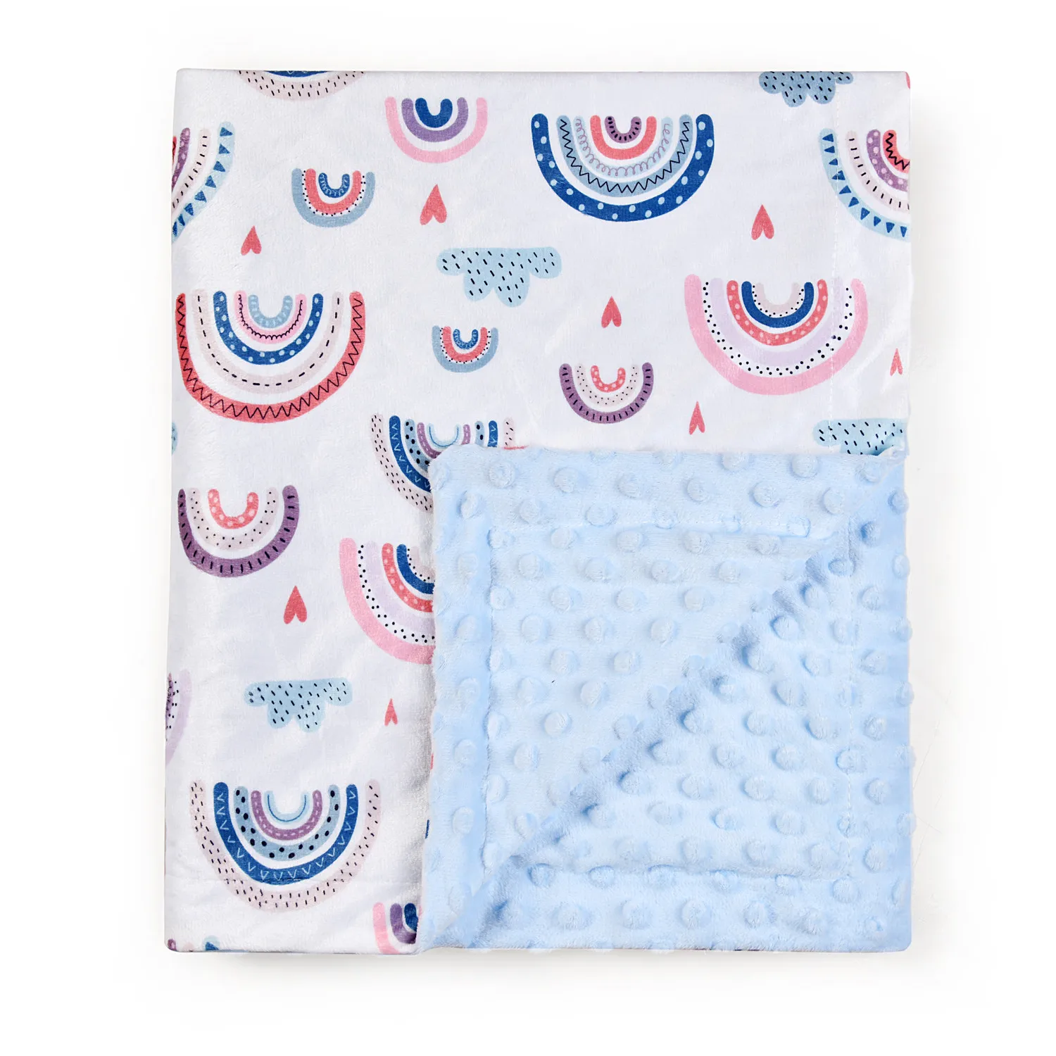 

Baby Blanket Soft Minky With Double Layer Dotted Fleece Swaddle Receiving for Newborn Boys and Girls Infants