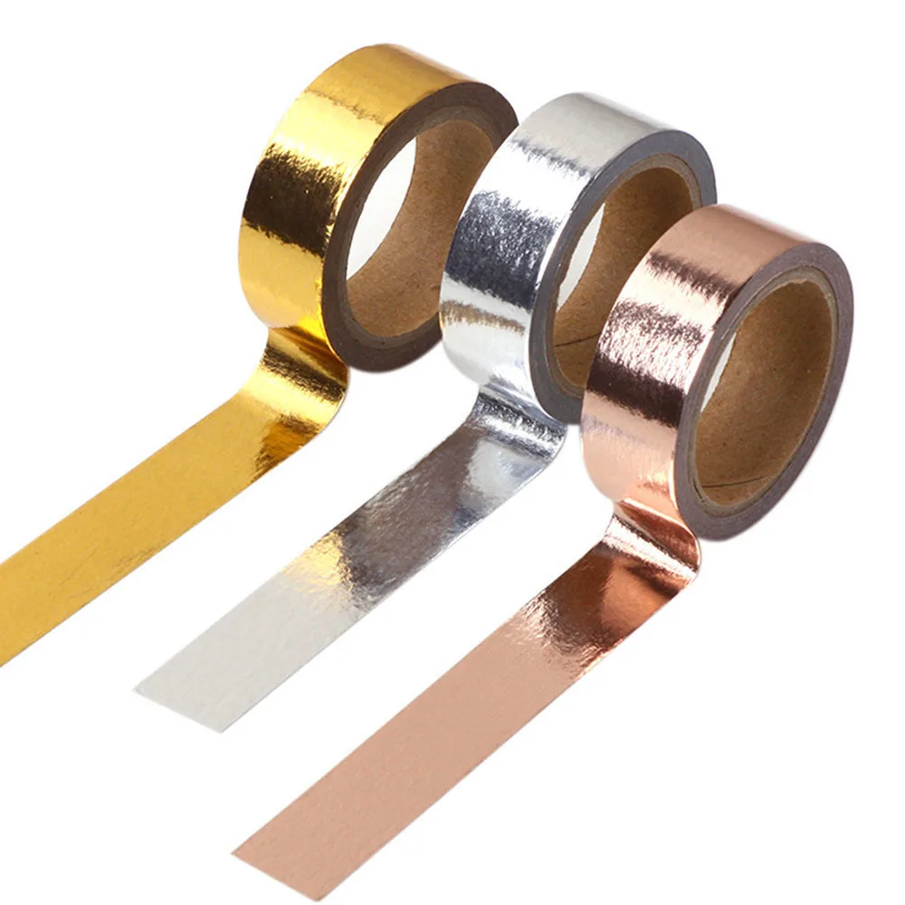 Adhesive Tape 1 Piece 5m Gold Stamping Washi Tape Decorative Adhesive Masking Scrapbooking Stationery Tape Stationery Stickers Photo Diary Adhesive Tapes Masking Tape Decorative Tape Decoration Tape Collage Tape Decoration Stickers