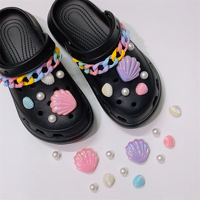 Cute Cartoon Shell Shoe Accessories DIY Fashion All-match Vintage Shoe  Charms Luxury Elegant Pearl Croc