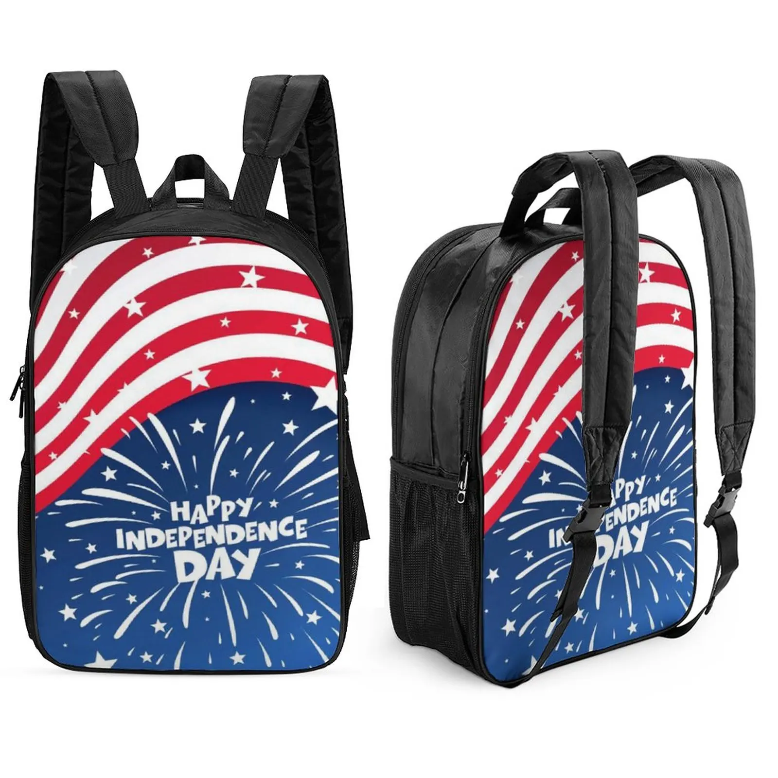 Multifunctional Backpack Custom Print Satchel Breathable Shoulder Straps 17 Inch Bagpack Pocket with Zipper