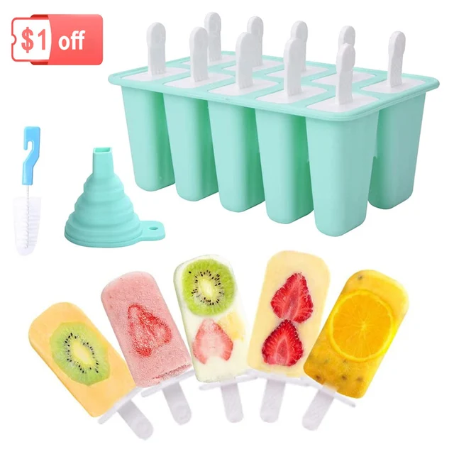 4/6 Cell Silicone Ice Cream Popsicle Mold with Handle: Create Frozen Delights with Ease!