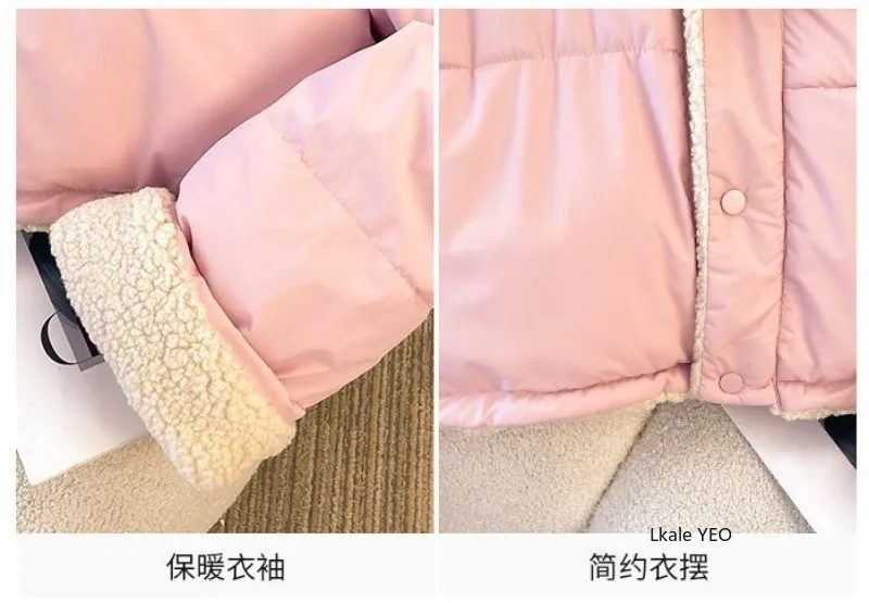 Women's Down Cotton Jacket 2025 Double-sided Loose Thick Ladies Winter Parkas Coat Lapel Imitation Lamb Hair Female Outerwear