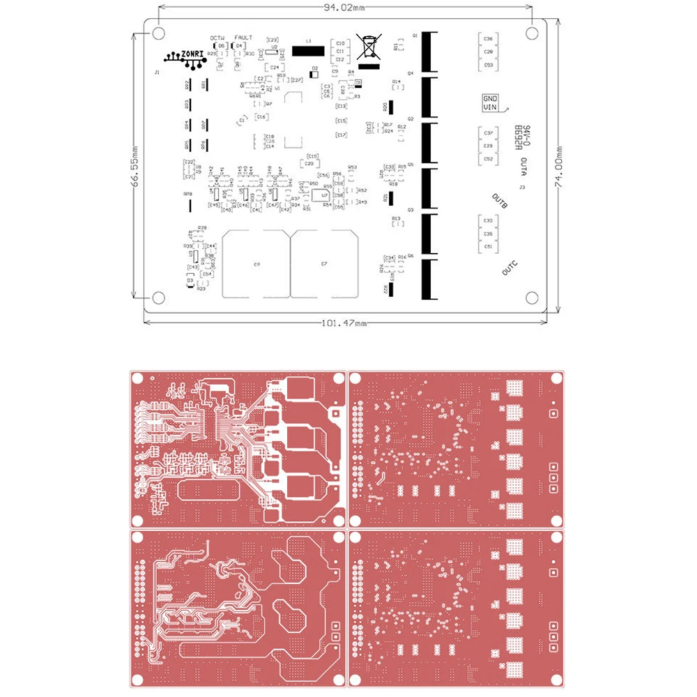 DRV8302 15A 모터 드라이버 모듈 ST FOC 벡터 제어 BLDC PMSM 브러시리스 드라이브 5.5-45V 입력 온보드 3상 전류 증폭기