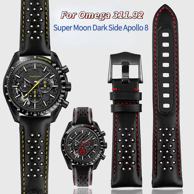 Calfskin Leather Watchband 21mm For Omega Super Moon Dark Side Apollo 8 Series Men s 311.92 Watch Band Strap 311.92.44 Bracelet: A Perfect Blend of Style and Quality