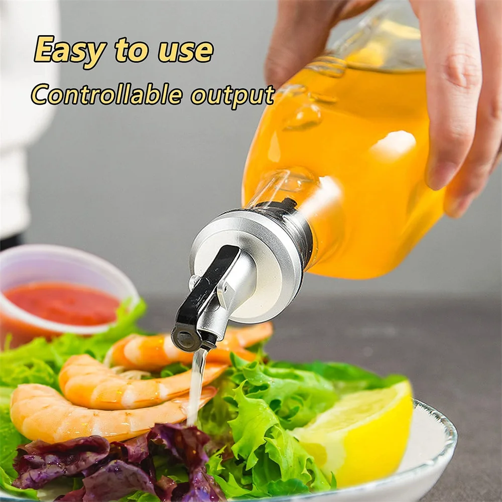 Wine Pourers Wine Bottle Stoppers 2Pcs Oil Bottle Stopper Lock Plug Seal Leak-proof Food Grade