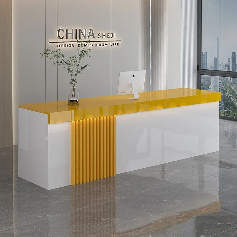 Decoration Modern Reception Desks Beauty Salon Podium Stand Mostrador Negocio Office Furniture