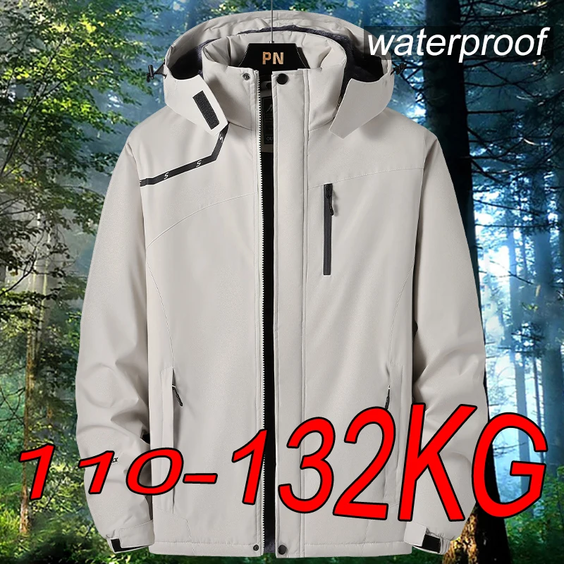Men Waterproof Jackets 6XL 7XL Plus Size Outdoor Hiking Windbreaker Wear-resistant Breathable Mountaineering Jacket waterproof windbreaker jacket outdoor jackets