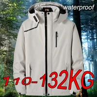 Men Waterproof Jackets 6XL 7XL Plus Size Outdoor Hiking Windbreaker Wear-resistant Breathable Mountaineering Jacket 1