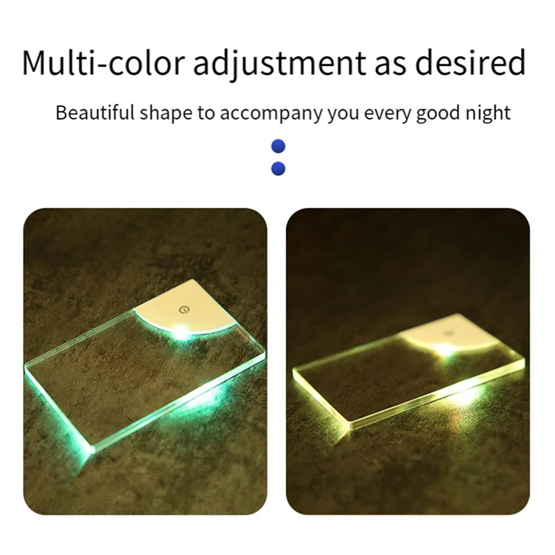 ABMF-LED 빈 아크릴 빛나는 명함 빛 투명 이름 태그 보드 남편 남자 친구를위한 DIY 선물 Dady 선물