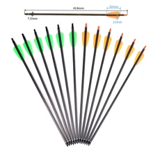 

6/12/24Pcs Crossbow Bolt 15inch Pure Carbon Archery Hunting Arrow for Shooting Archery