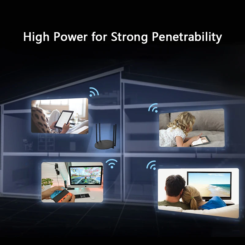 Wavlink-roteador Wi-fi de Banda Dupla Roteador Gigabit Ethernet Repetidor Wps Antenas 4x5dbi Casa Ac1200 5ghz 24 Ghz - Imagem 4