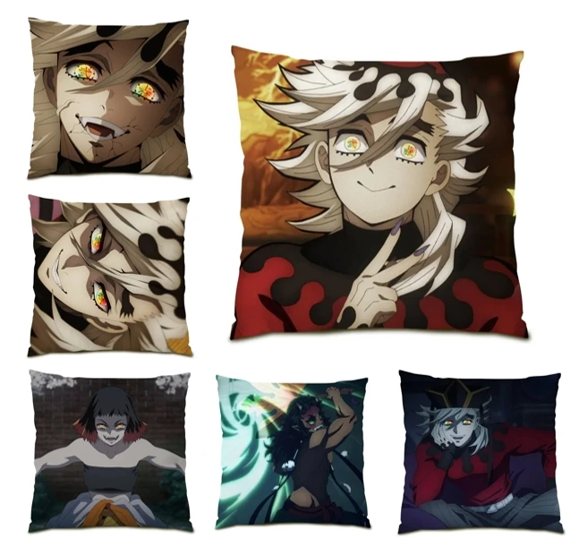 

Pillowcase Anime Demon Slayer Pillow Cover Douma Cartoon Character Cushion Cover 45x45 for Anime Fans Office Chair Bedroom F0132