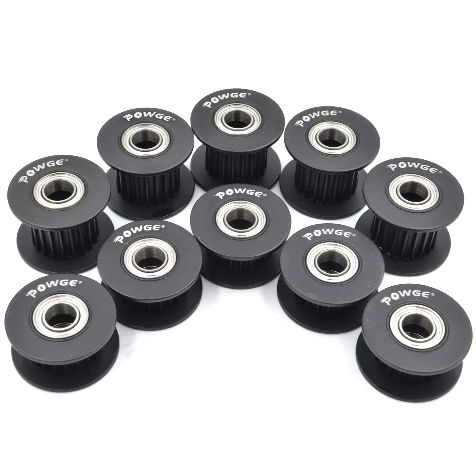 2MGT 2GT 20 Teeth Timing Idler Pulley Bore 3/4/5mm with Bearing Black for GT2 Synchronous belt Width 6/10mm 20teeth 20T timing pulley