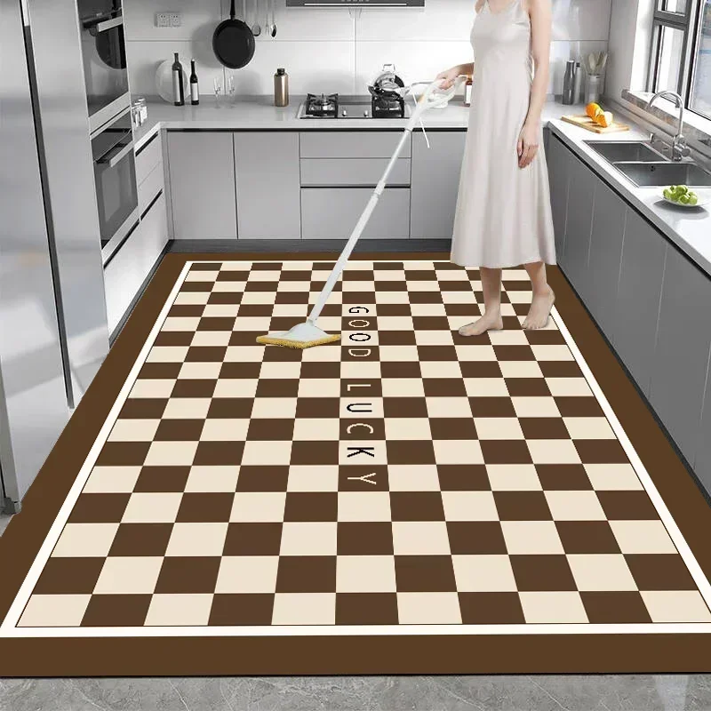Kitchen Floor Mat Anti-slip Oil-proof Pvc Waterproof Carpet Wipeable Dirt-resistant Foot Mats Large Area Rug Alfombra De Cocina 2