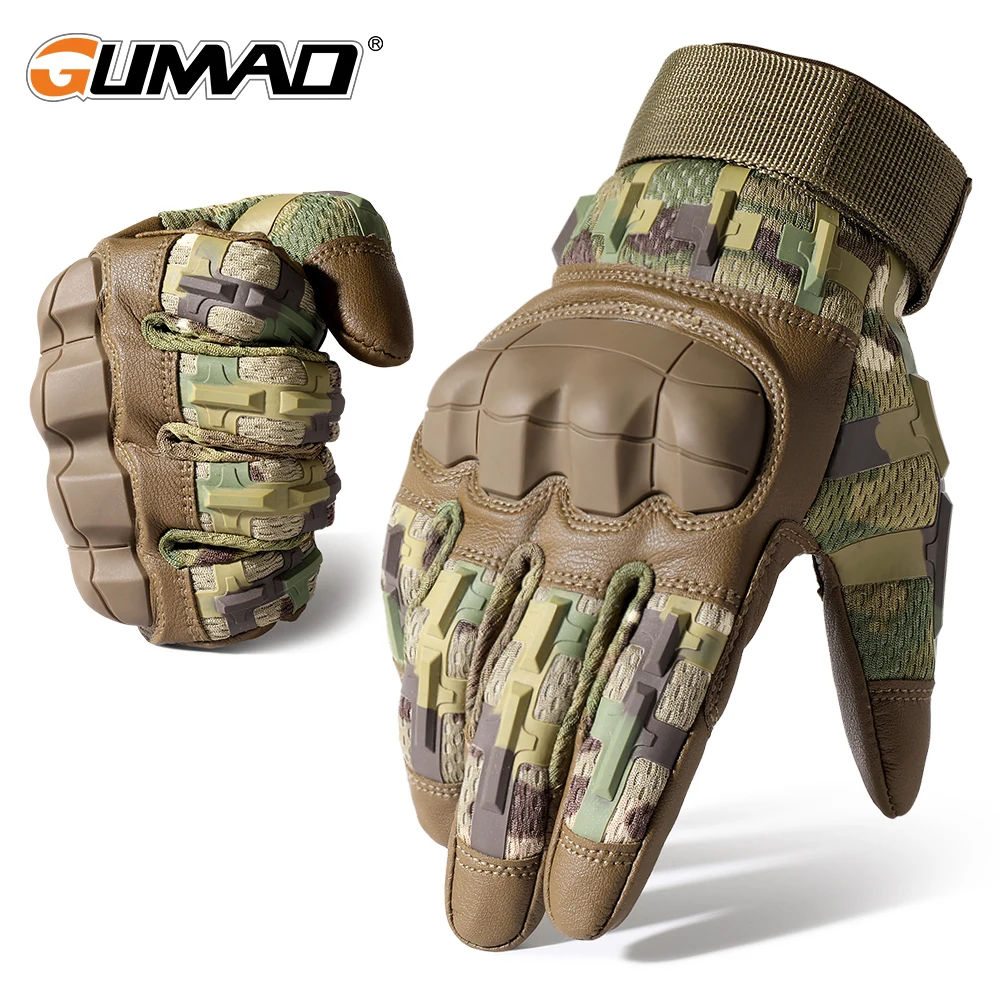 Touch Screen PU Leather Tactical Outdoor Sport Gloves