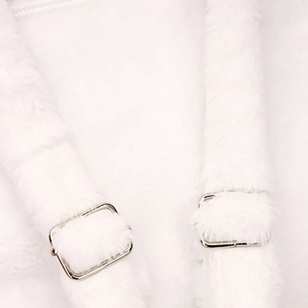 Plush Cat Paw Backpack Girls Soft Furry Purse Cute Cartoon Large Capacity School Bag Women Kawaii Japanese JK Shoulder Bags