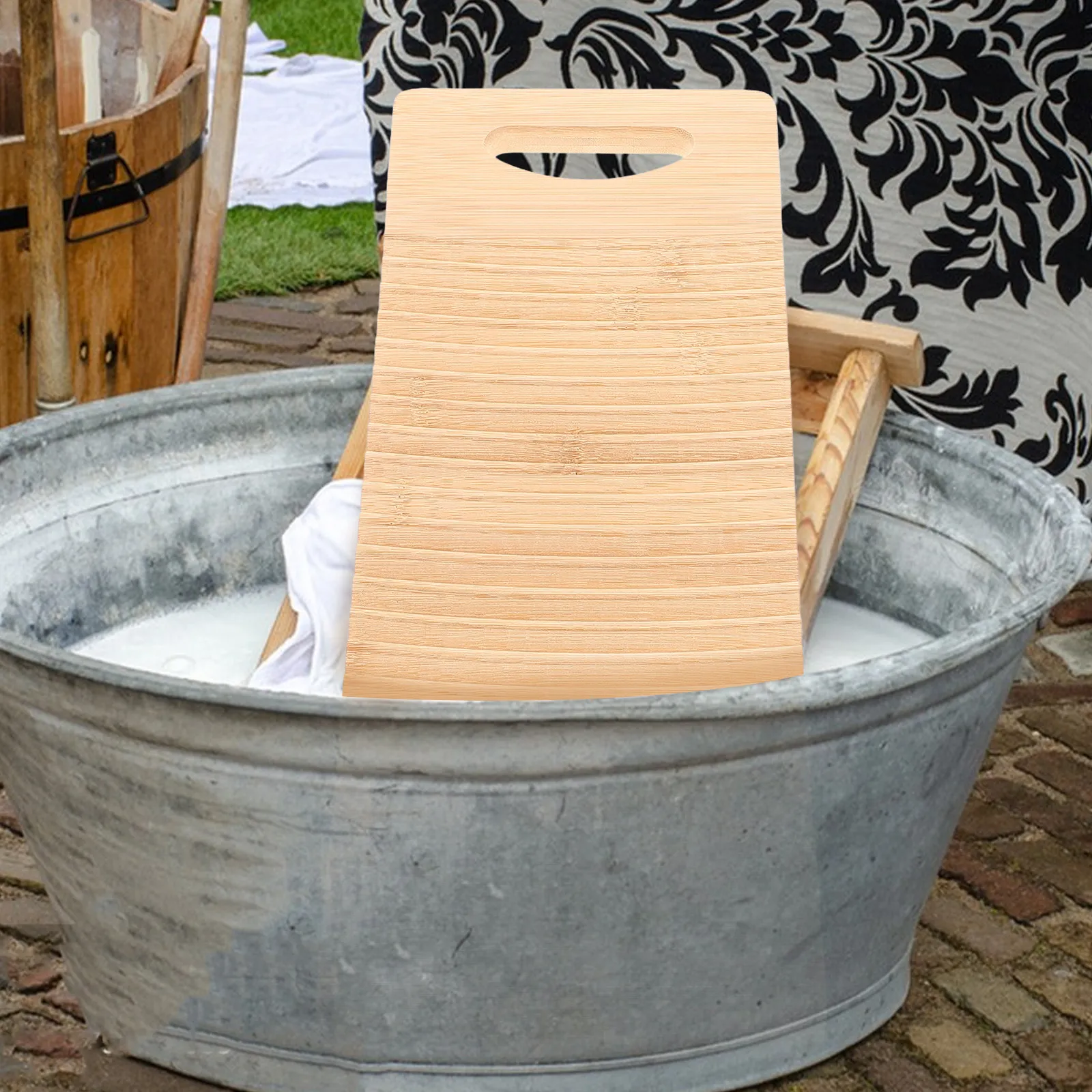 너도밤나무 미니 세탁판 어린이용 손세탁 도구 안전하고 자연스러운 디자인 일상생활 기술 교육에 이상적