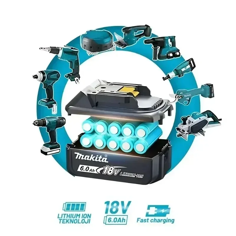 Original Makita 6Ah/5Ah/3Ah 18V Battery BL1830B BL1850B BL1850 BL1840 BL1860 BL1815 Replacement Lithium Battery