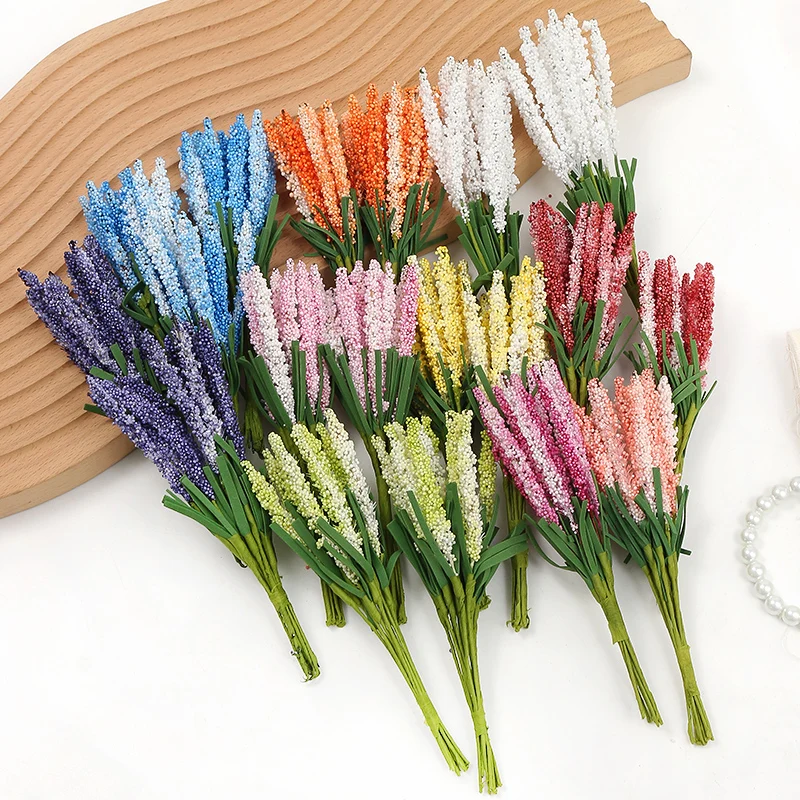 Lavender Artificial Flowers Bouquet PE Foam Fake Flowers For Vase Home Room Decor DIY Wreath Wedding Decorations 10PCs/lot artificial plants artificial flowers artificial flower bouquet artificial flower