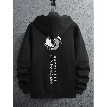 سترة بغطاء للرأس للرجال مطبوعة برسوم الرسوم المتحركة لعام 2025 سترة فضفاضة من الصوف المألوف بغطاء للرأس يومي أساسي بقلنسوة عالية الجودة 3