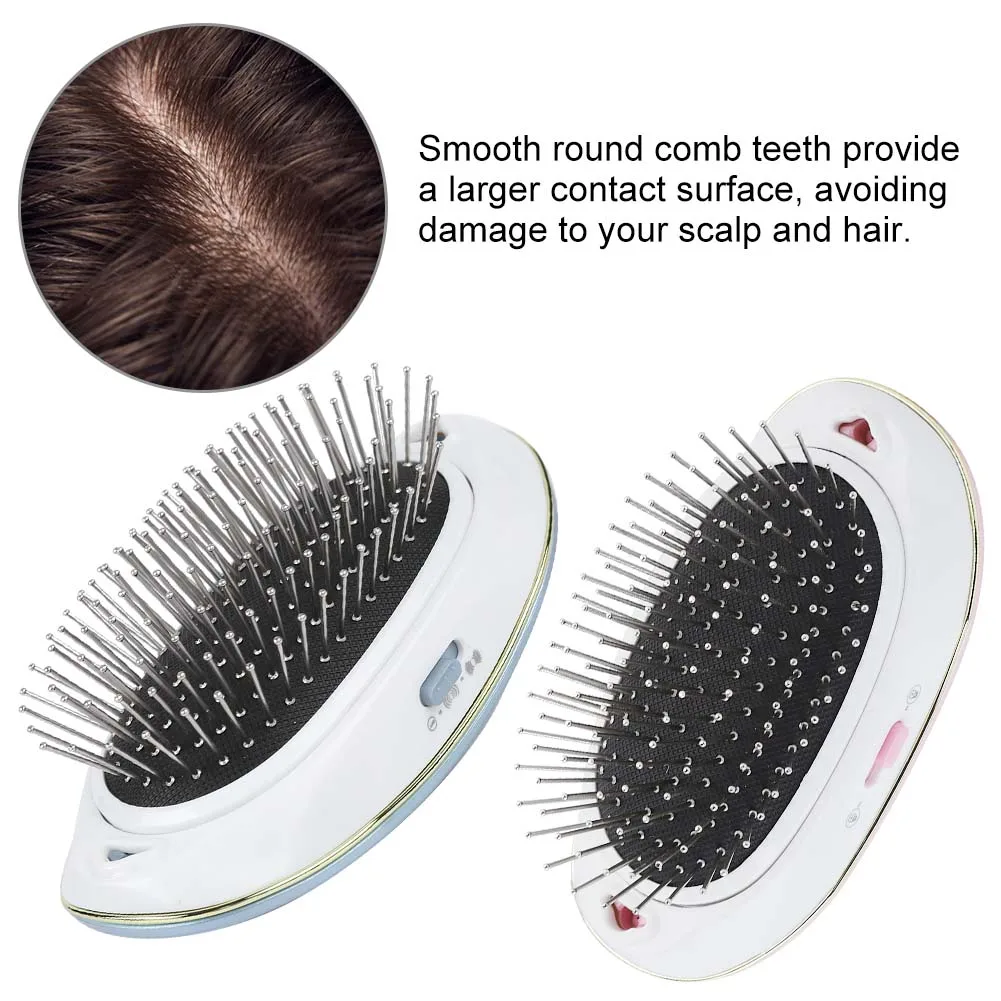 Portable Electric Ionic Hairbrush Takeout Mini Hair Brush Comb Massager Hairbrush Bristle&Nylon Curly Detangle For Styling Tool