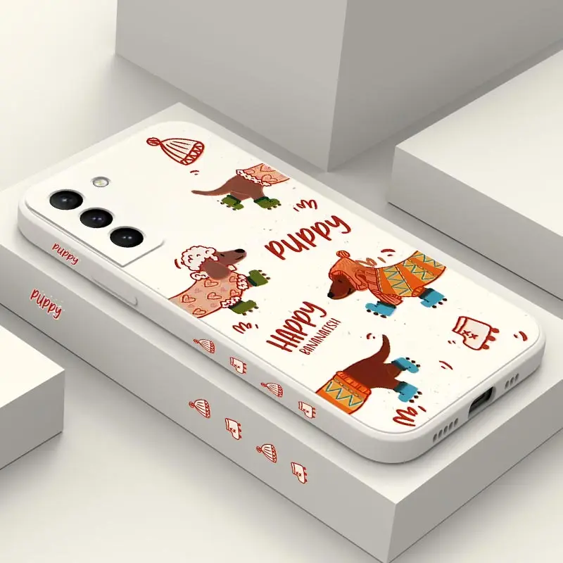 Custodia Per Telefono In Silicone Happy Skate Dog Per Samsung Galaxy S22 S22 Plus S22 Ultra S21Fe S21 S20 S10 S23 Plus S23 S23 Plus Cover