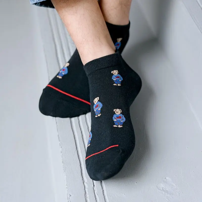 Socken Weiblichen Frühling Und Herbst Mid-rohr Stickerei Bär Schlauch Nette Casual Einfarbig Sport Pile Kawaii Socken Harajuku calcetines – Detail 15
