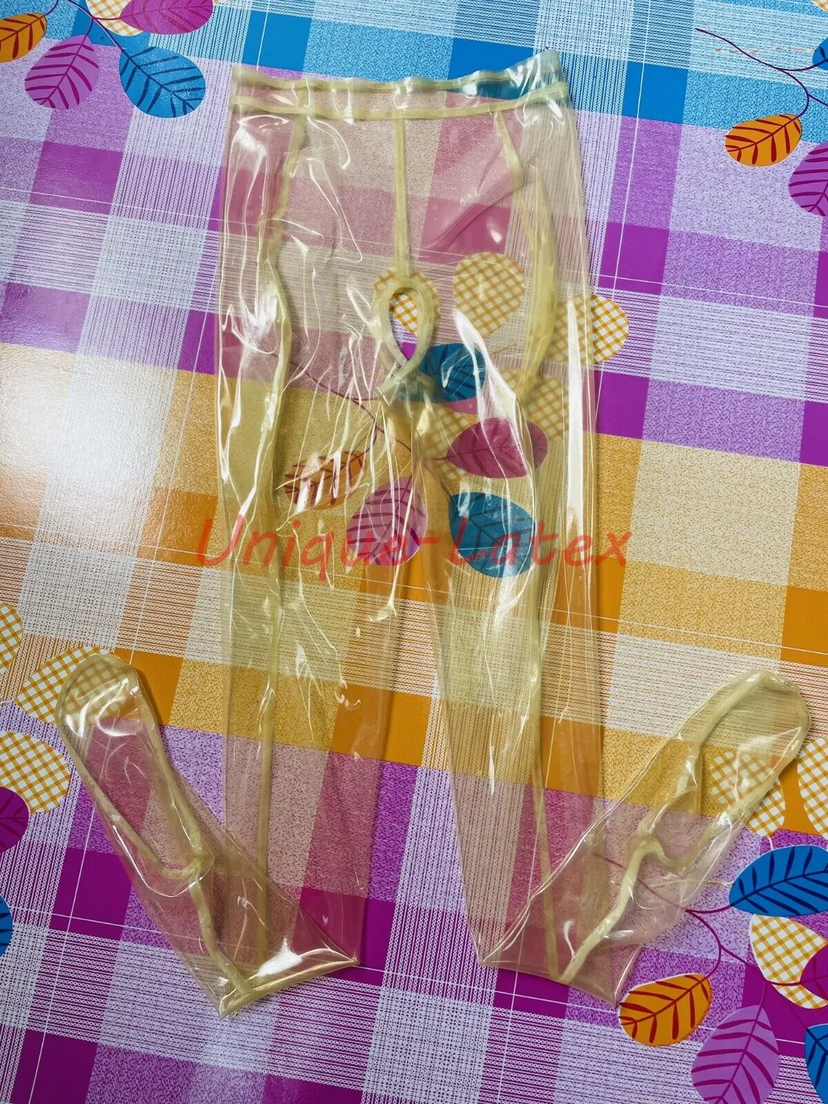 784 Latex Gummi Rubber Leggings pants trousers crotchless 0.4mm sock