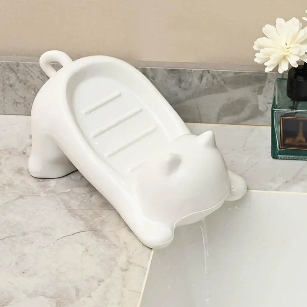 Description Picture 4 of itemCute Cat Shaped Soap Dish, Self Draining Soap Holder Tray Decorative Soap Bar Dishes for Bathroom Kitchen Sink, Countertop Decor
