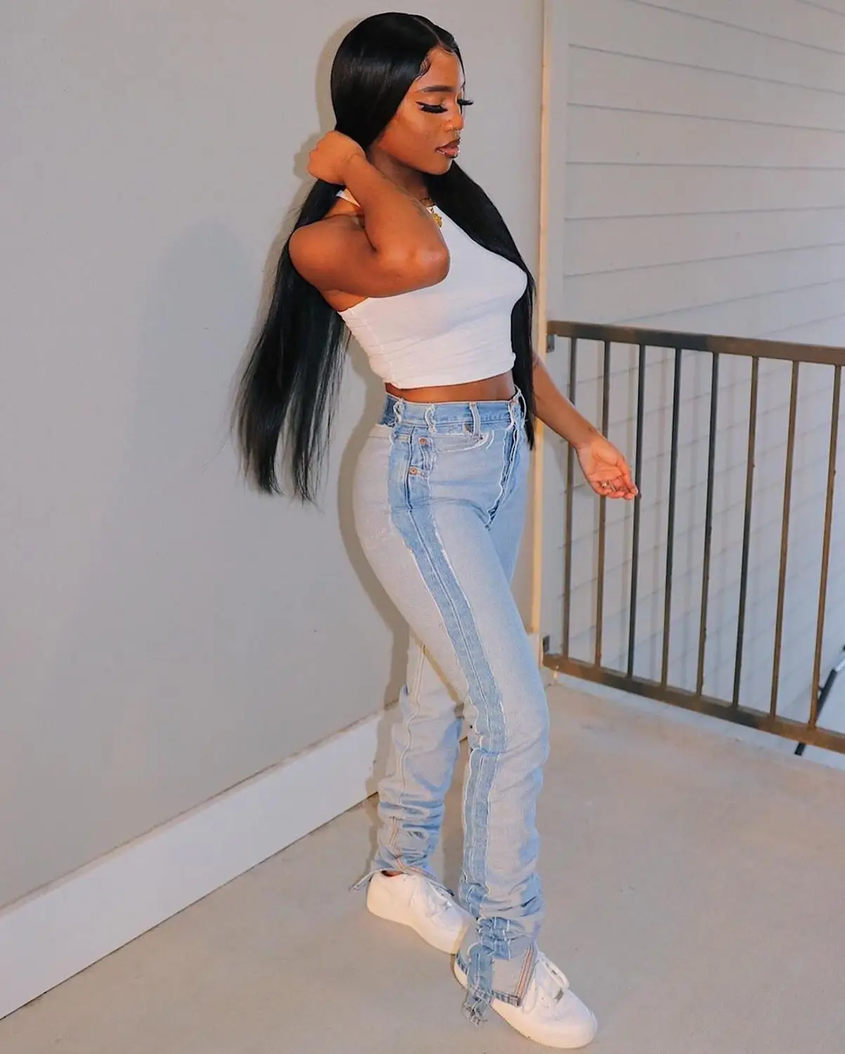 2023 Autumn and Winter New Casual Fashion Denim Fringed Jeans Women's Straight Leg Pants Baggies  Clothes  Woman Pants