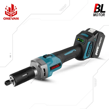 ONEVAN 브러시리스 전기 다이 그라인더, 무선 가변 속도 회전 공구, 마키타 18V 배터리용, 35000RPM, 2000W, 6mm