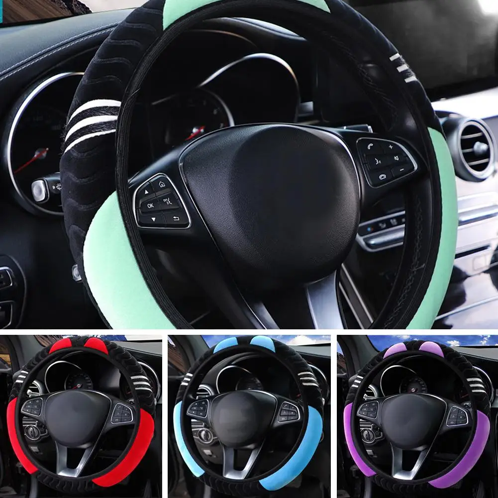 

Plush Car Steering Wheel Cover Little 38cm Elastic Warm Anti-slip Wheel Cover Car Styling Car Accessories for Women Y2O4