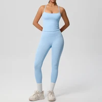 2PCS Yoga Set Nude Feeling Workout Sets Women Tracksuit Gym Push Up Fitness Running Workout Sportwear Sport Bra Leggings Suit - Image 6