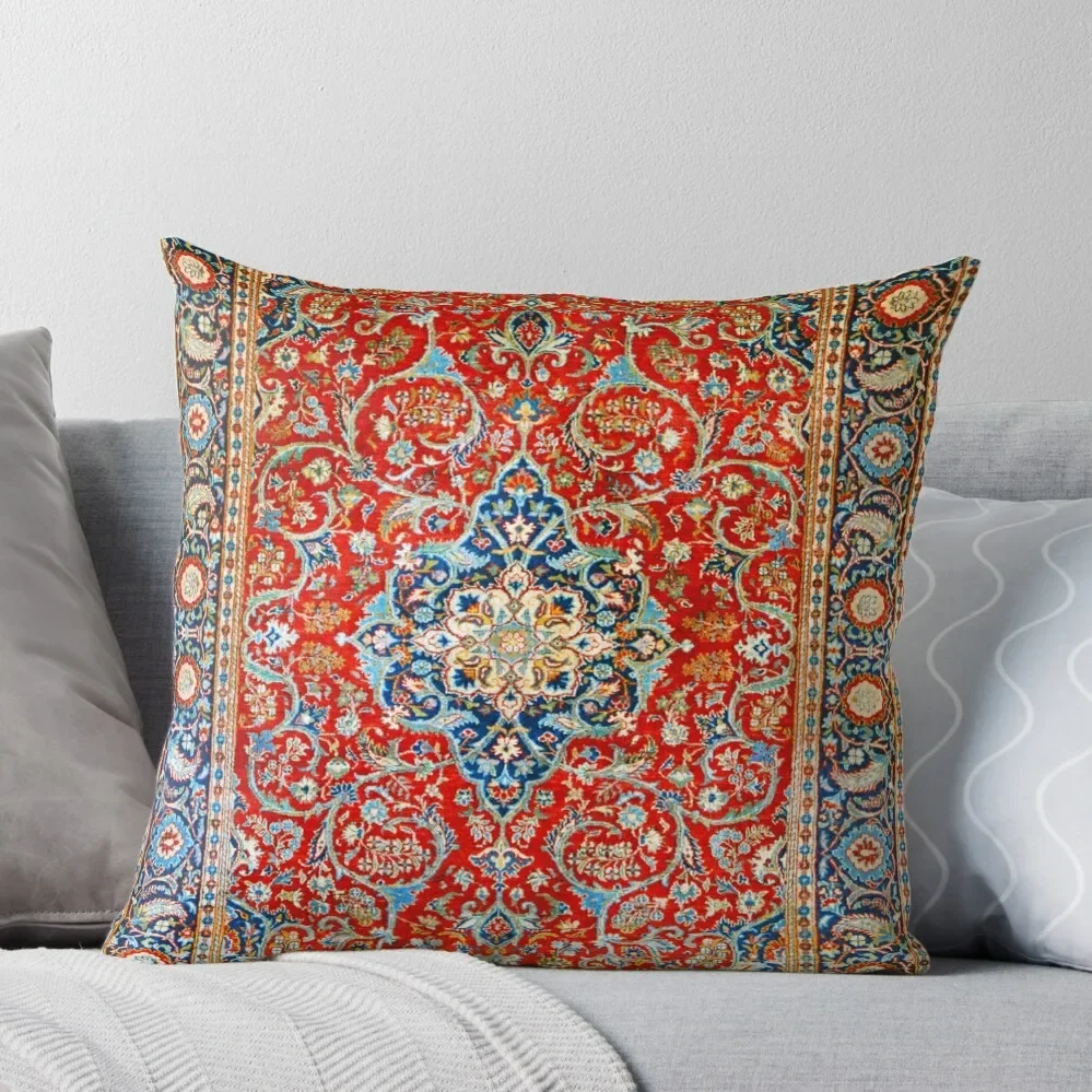 

Red Blue Antique Floral Persian Carpet Print Throw Pillow luxury home accessories Rectangular Cushion Cover