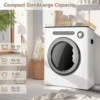 Clothes Dryer 1.6 cu.ft, 110V 970W Compact Laundry Dryers, Front Load Dryers Machine with Stainless Steel Tub, ABS Control Panel 2