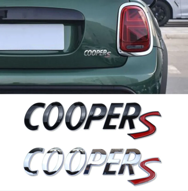 3D ABS Black Chrome Car Letters Rear Trunk Logo Mini Cooper S Emblem Badge  Sticker For Mini Cooper S R56 R53 R60 F56 Accessories