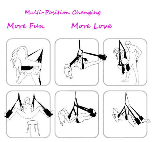 Four Pad Soft Sex Swing Sex Furniture Fetish Bondage Adult Game Seat Slave Slings Swings Adjustable Straps for Couples Toys