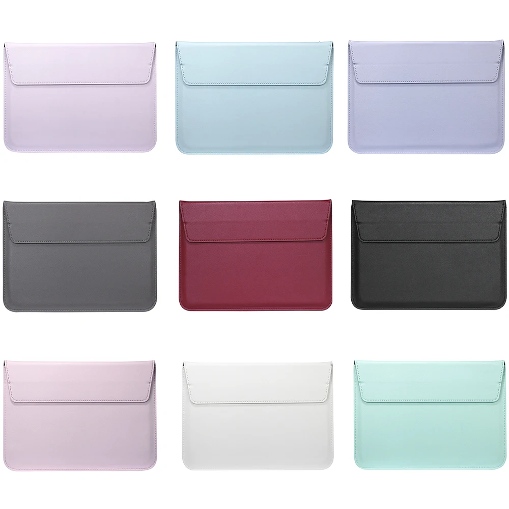 PU 가죽 슬리브 보호대 가방 케이스 Apple Macbook Air Pro Retina 11 12 13 15 Mac book 13.3 인치 용 노트북 노트북 커버